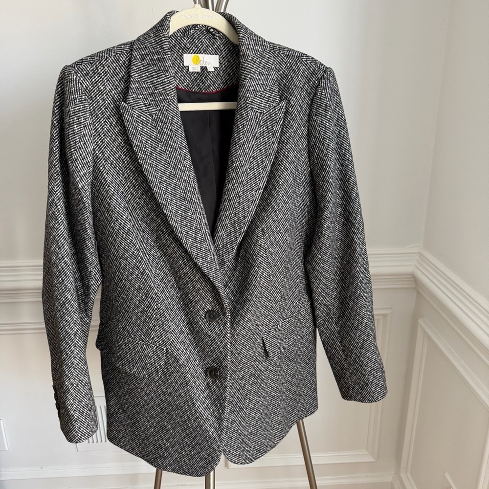 Boden Herringbone Relaxed Blazer Size 8 - Picture 4 of 12